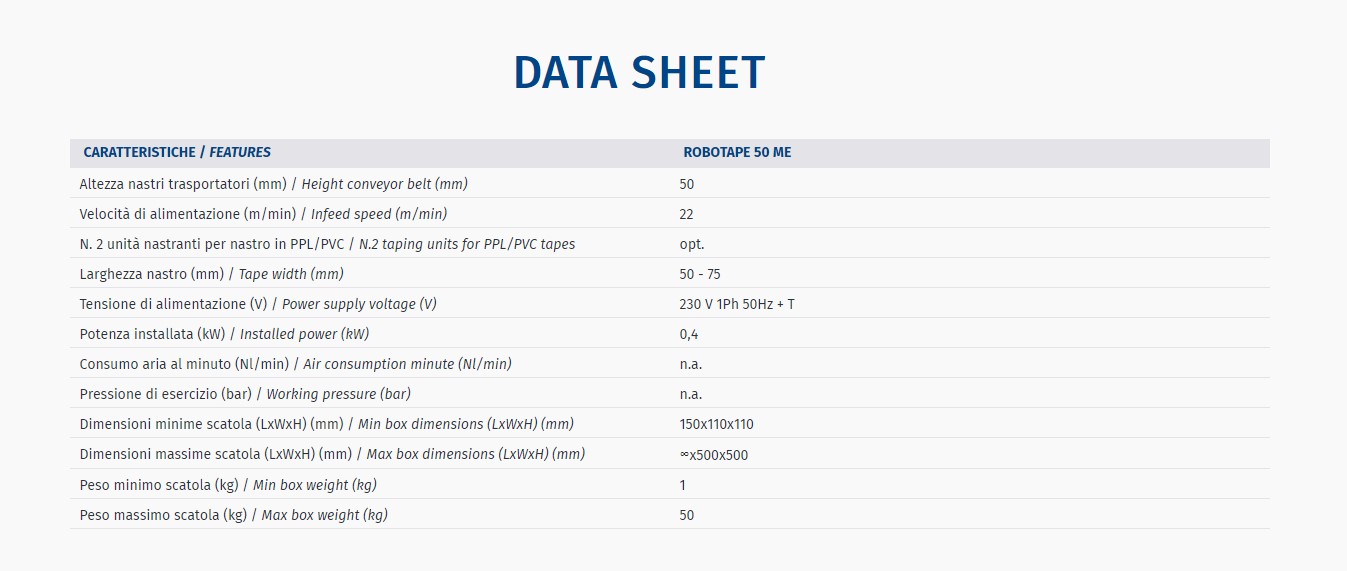 ROBOTAPE 50 ME - Data Sheet