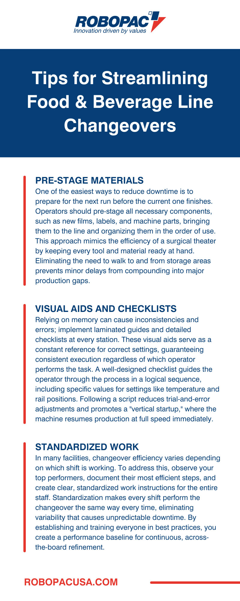Tips for Streamlining Food & Beverage Line Changeovers